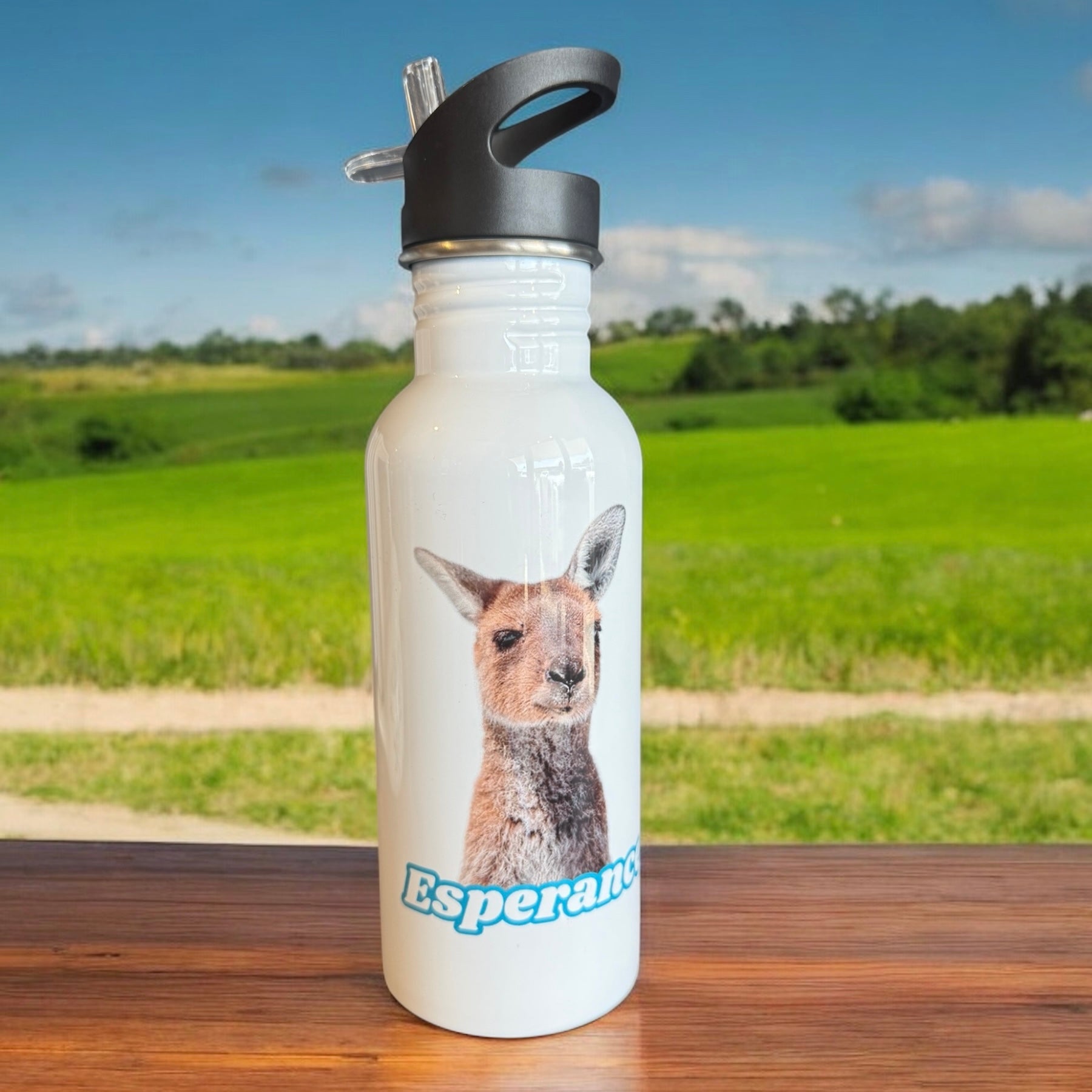 Eco Aluminium Bottle 600ml - Lucky Bay - Printed in Esperance